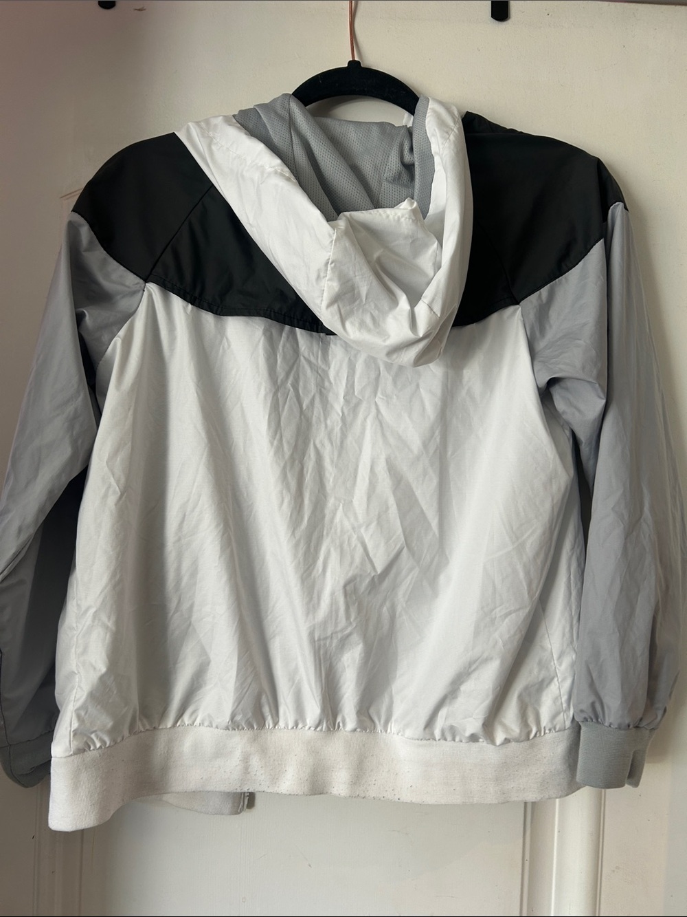 Nike Black, White & Gray Colorblock Hooded Jacket - Picture 2 of 4